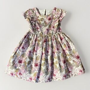 Janie and Jack Floral Kids Dress - Pink and Green